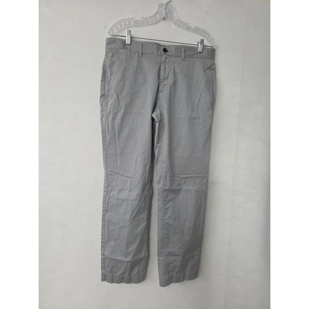 Billy Reid Leonard Chino Pants Mens 32x28 Gray Straight Leg 100% Cotton Peru